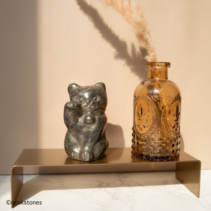 Pyrite Lucky Money Cat | Maneki-neko Carving