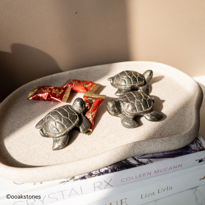 Pyrite Turtle Carving