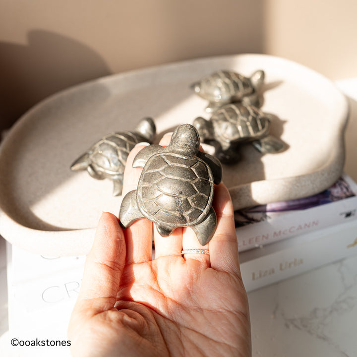 Pyrite Turtle Carving