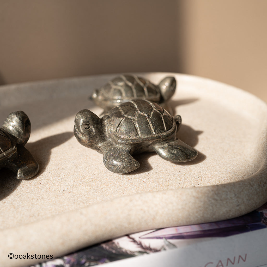 Pyrite Turtle Carving