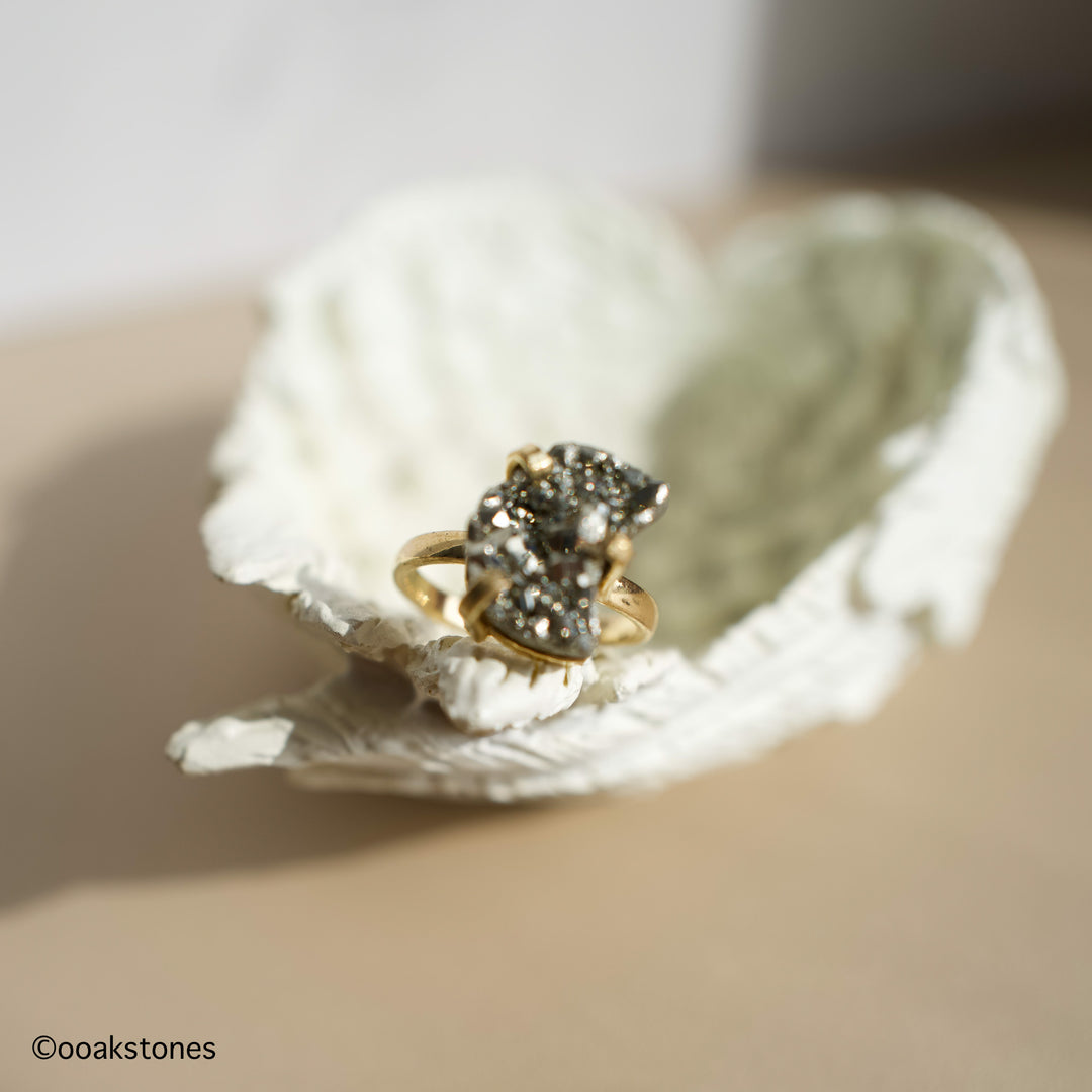 Pyrite adjustable Ring