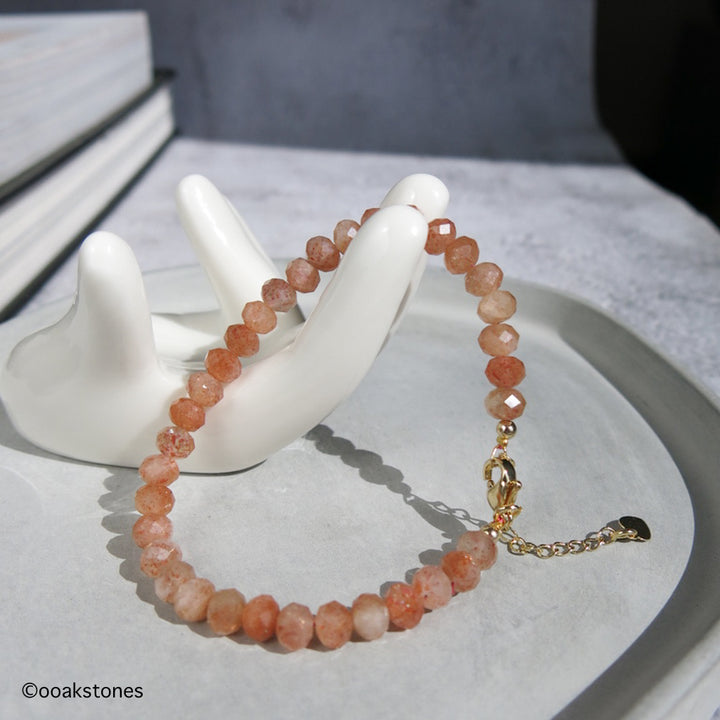 Adjustable Faceted Bracelet- Sunstone