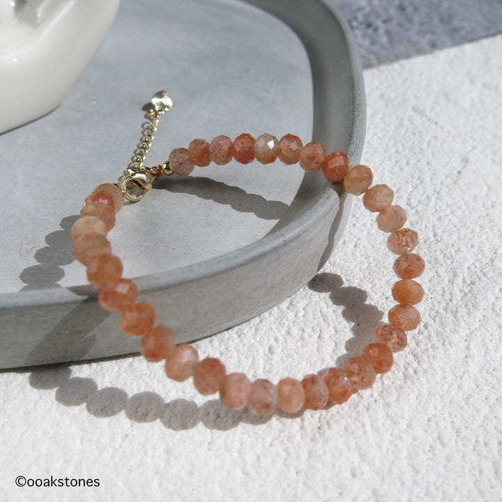 Adjustable Faceted Bracelet- Sunstone