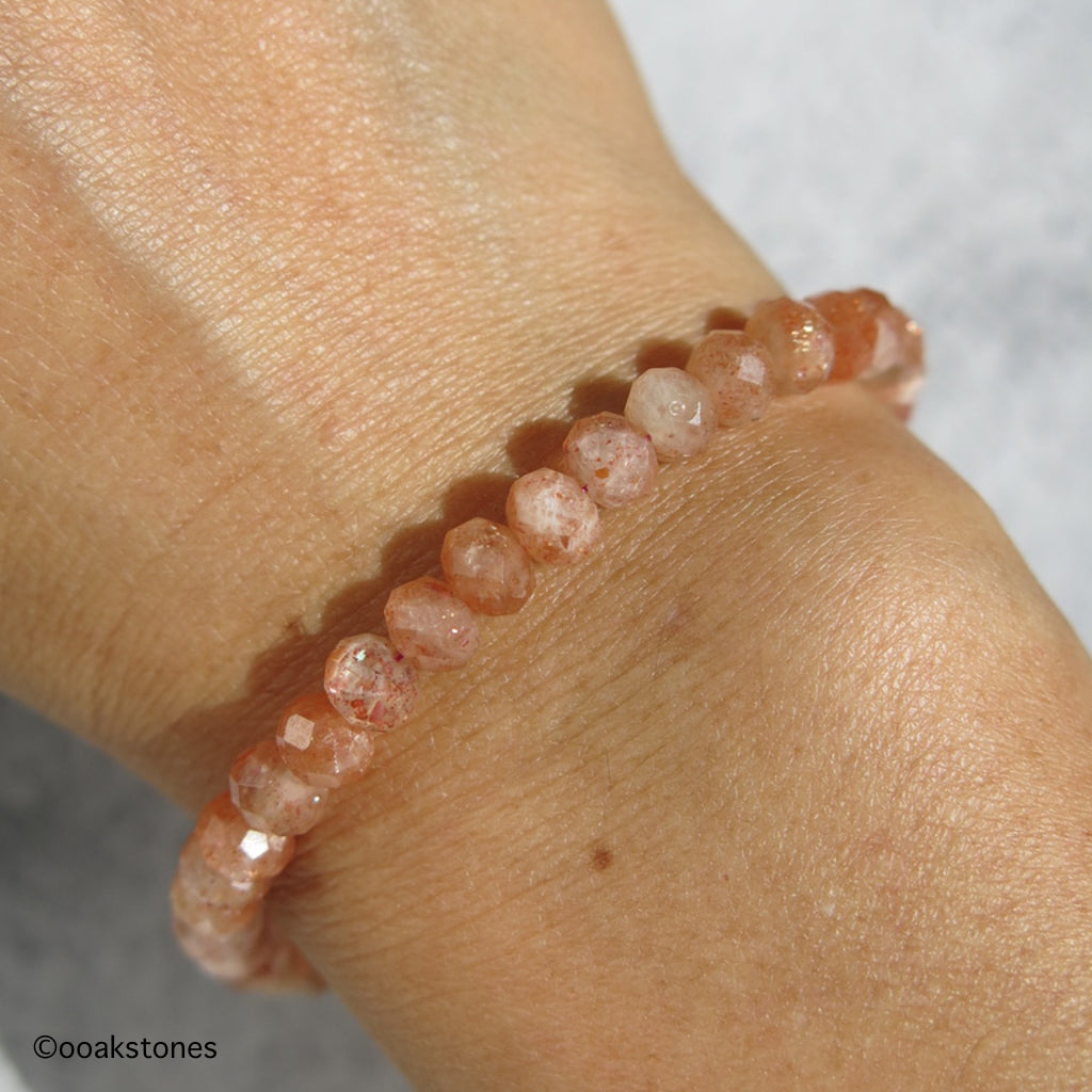 Adjustable Faceted Bracelet- Sunstone