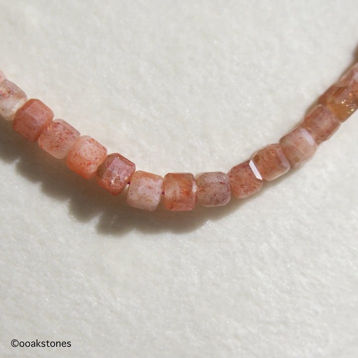 Adjustable Faceted Cube Necklace- Sunstone