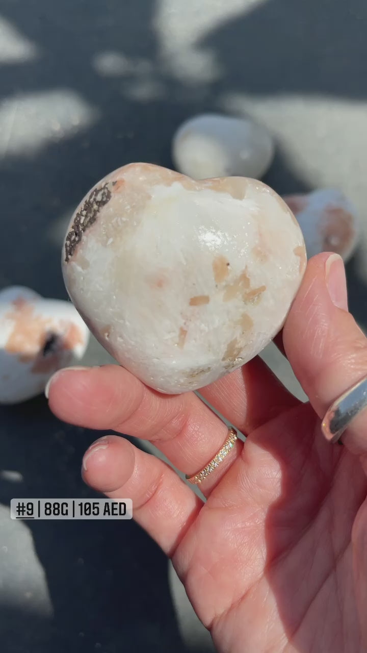 Scolecite with Peach Stilbite Heart