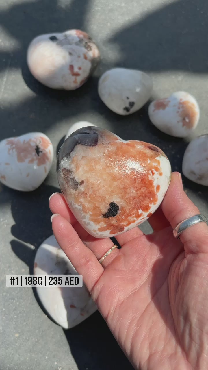 Scolecite with Peach Stilbite Heart