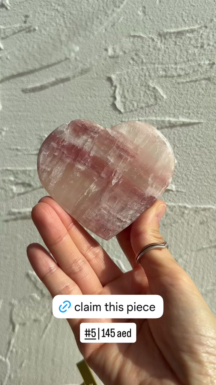 Rose Calcite Heart