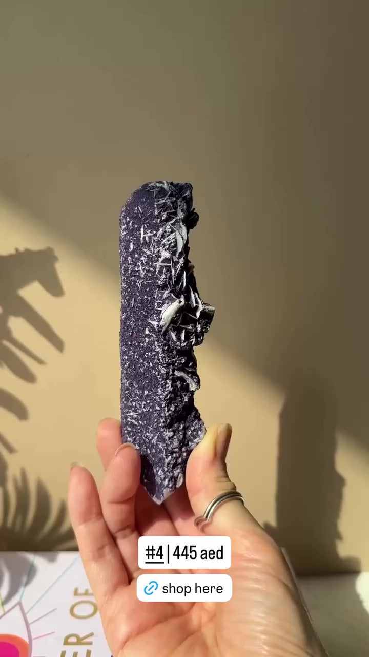 Purple Fluorite Coated Quartz Point
