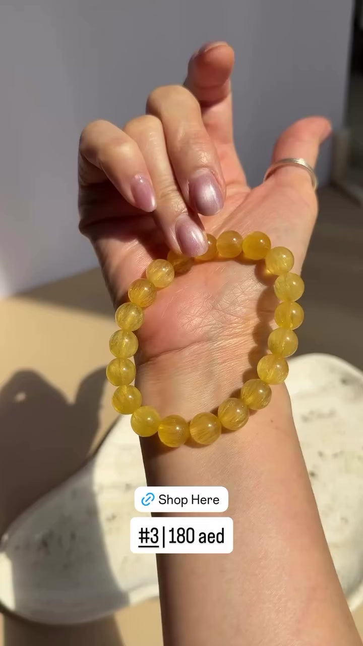Yellow Fluorite Bracelet | Natural Golden Fluorite from Inner Mongolia