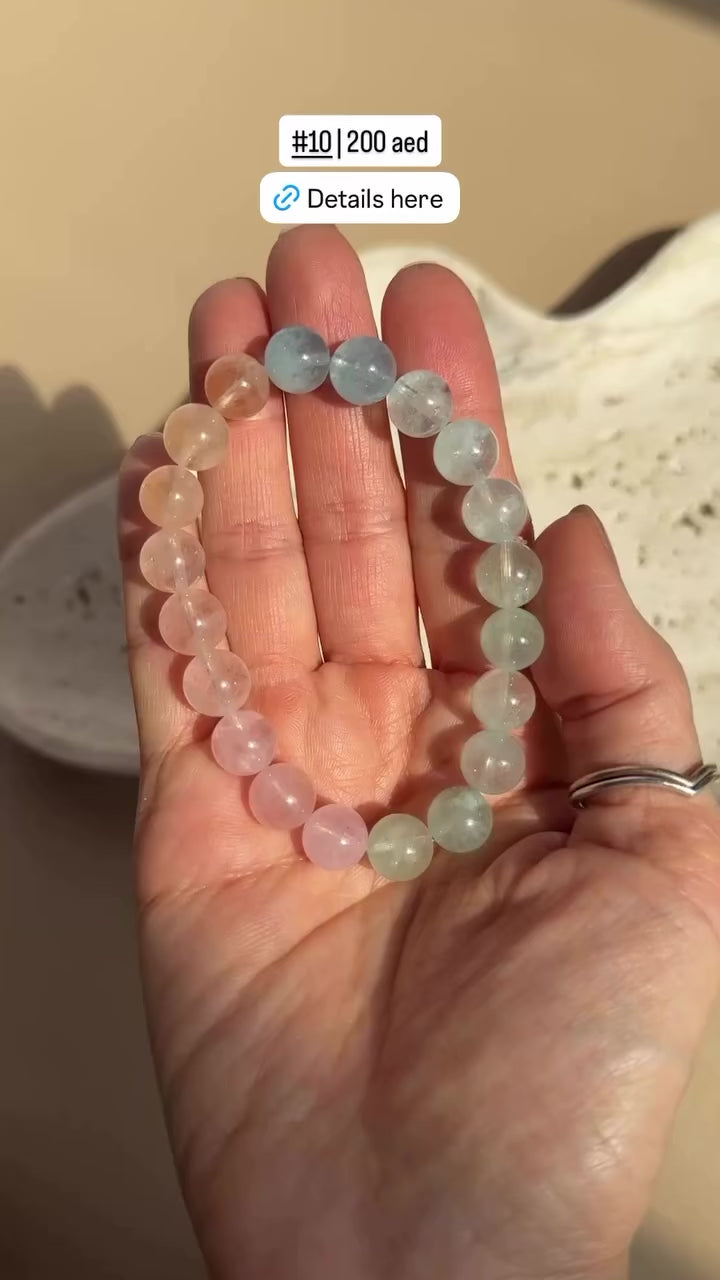 Natural Morganite Bracelet | Soft Pastel Beryl | Brazil