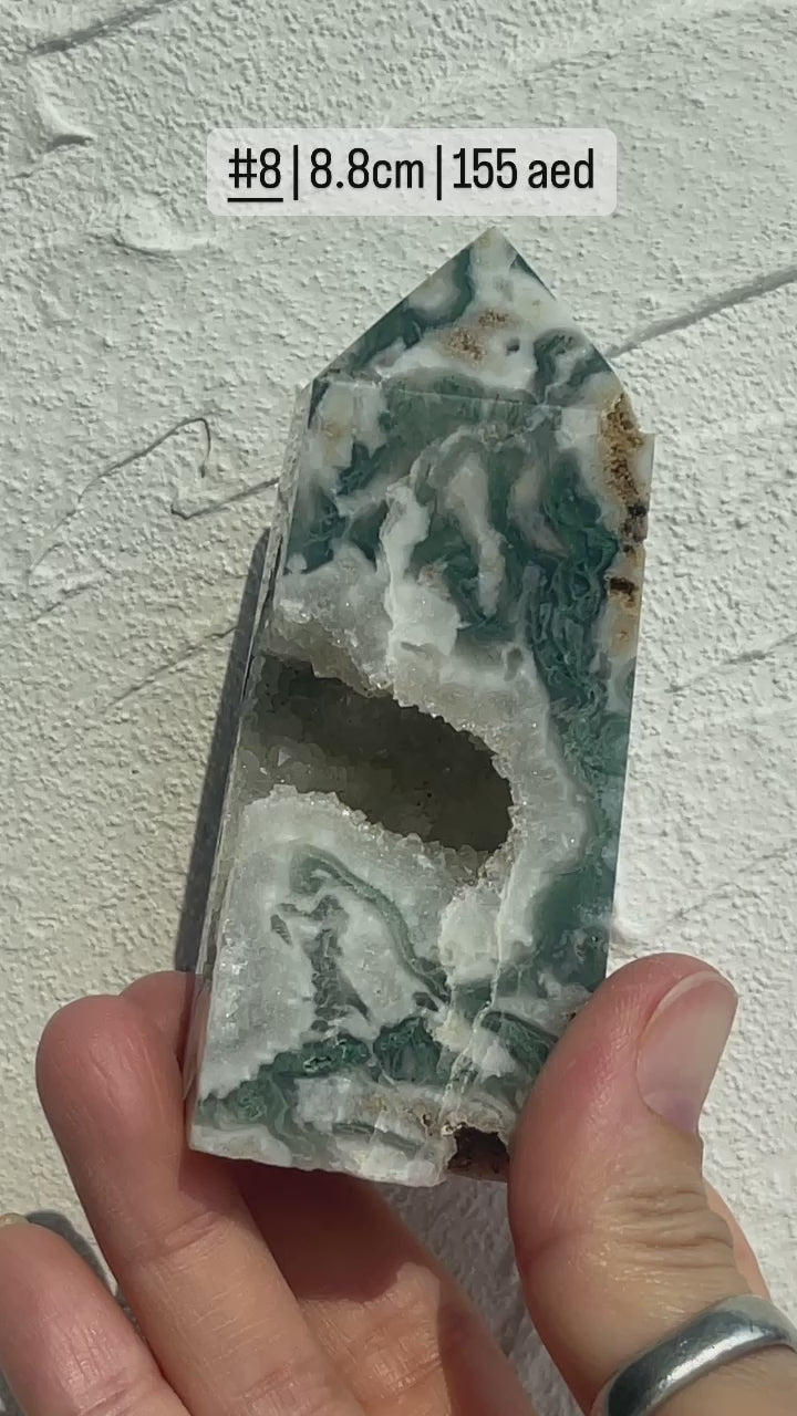 Druzy Moss Agate Point