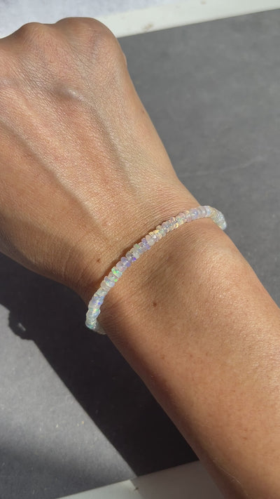 Adjustable Faceted Bracelet- Opal