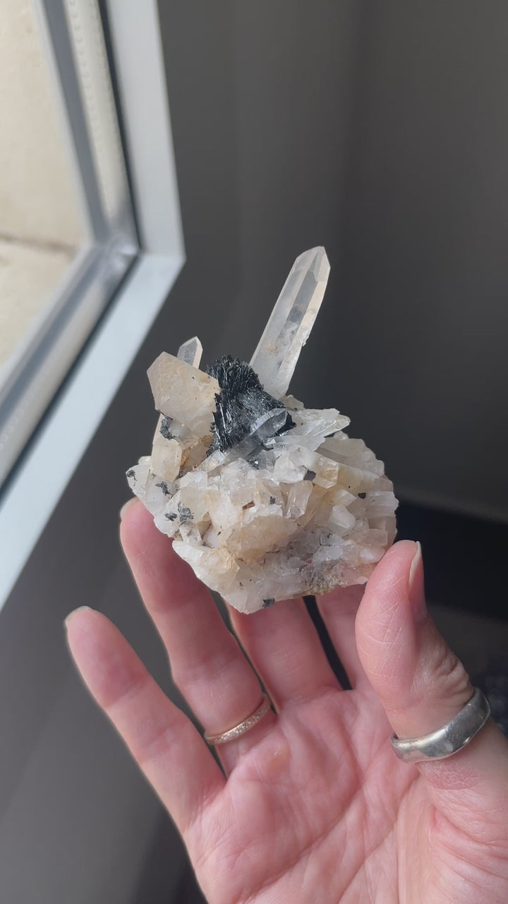 Hematite Cluster with Quartz on Matrix