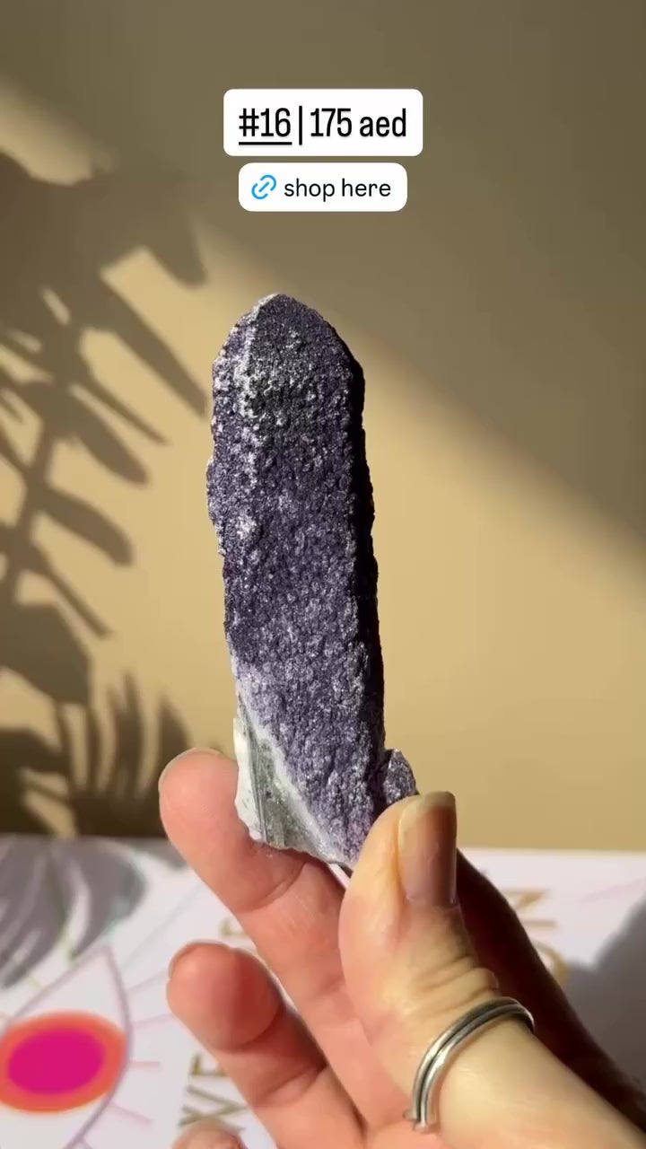 Purple Fluorite Coated Quartz Point