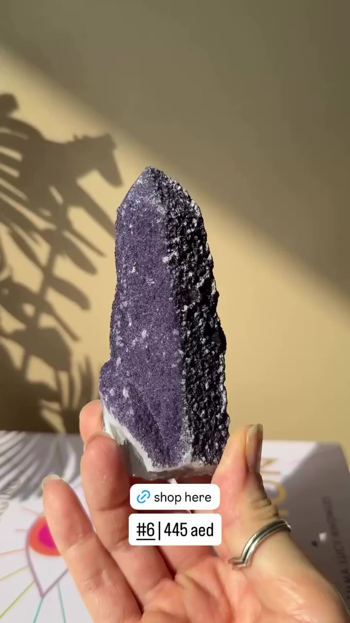 Purple Fluorite Coated Quartz Point