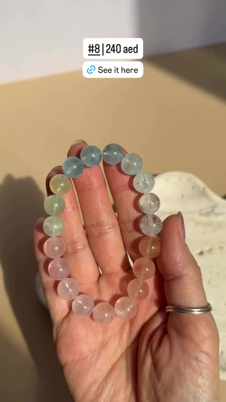 Natural Morganite Bracelet | Soft Pastel Beryl | Brazil