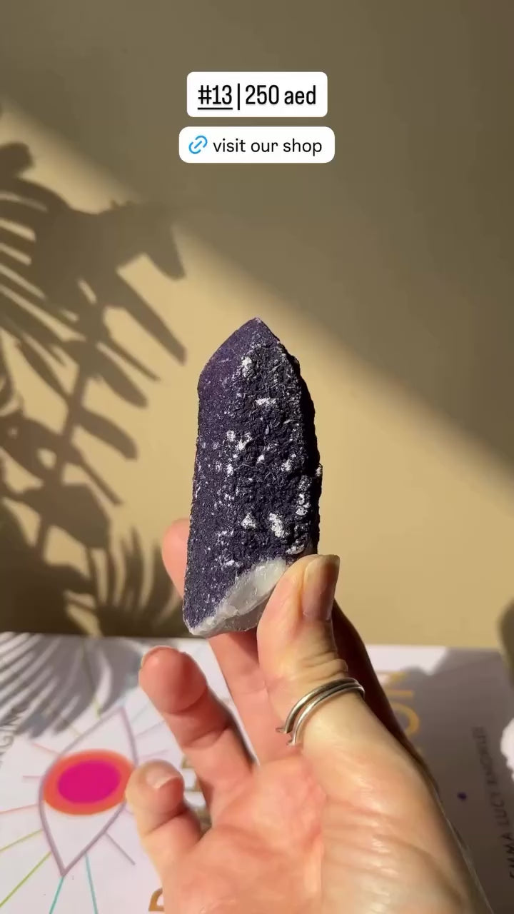 Purple Fluorite Coated Quartz Point