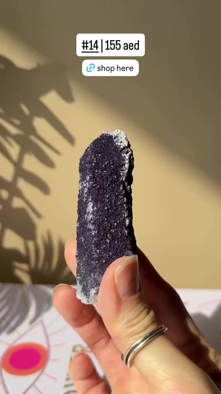 Purple Fluorite Coated Quartz Point