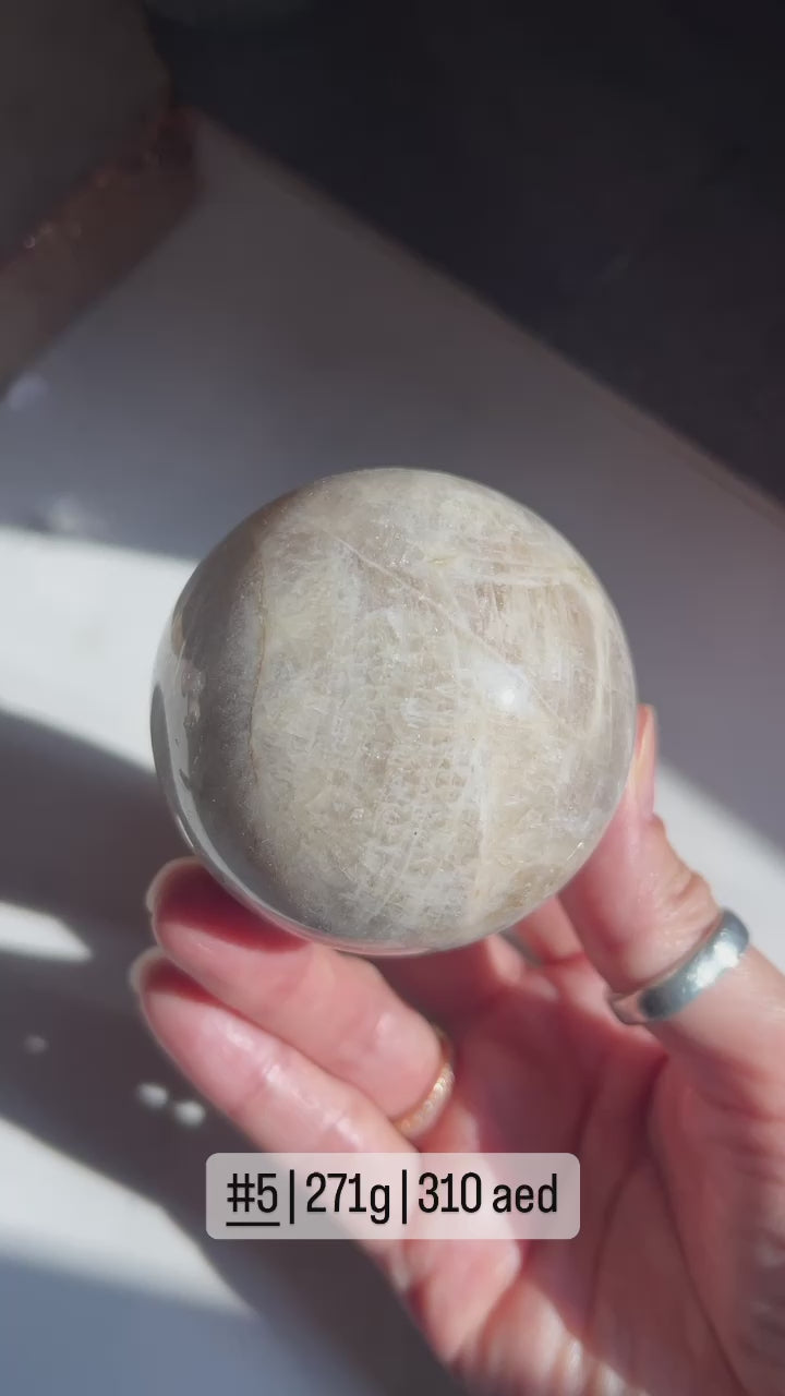 Cream Moonstone Sphere