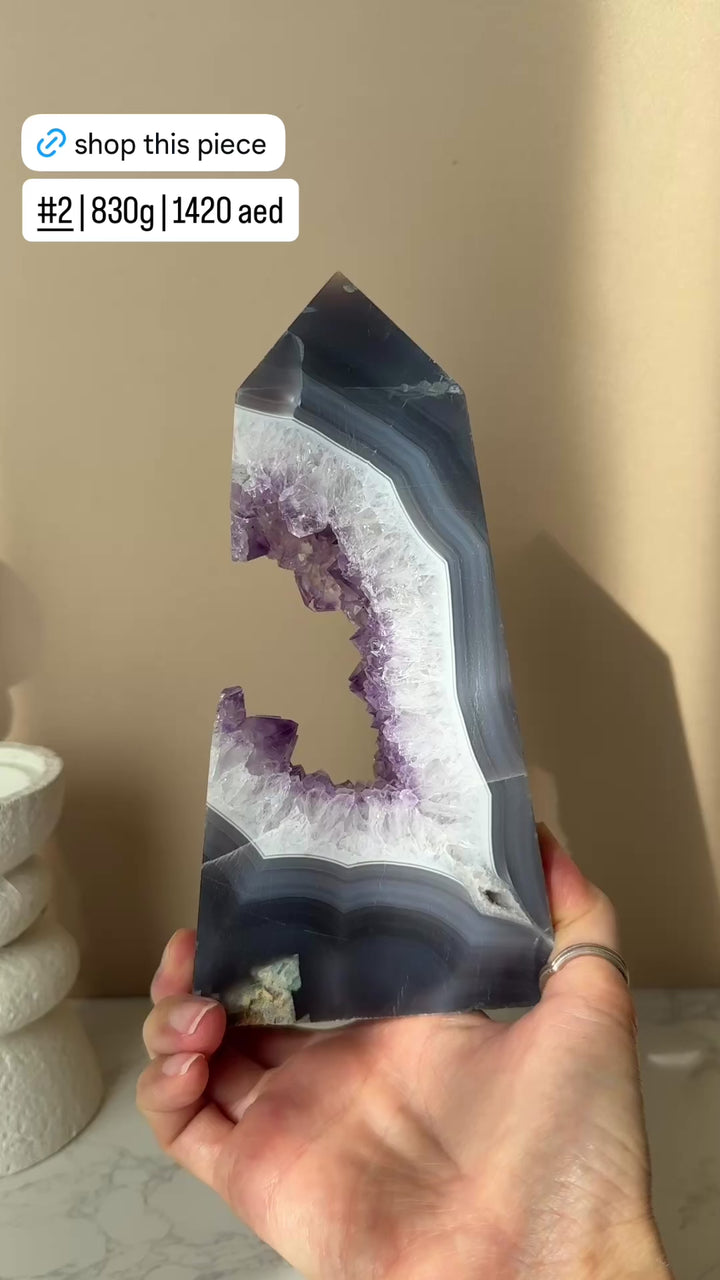 Agate Amethyst Point