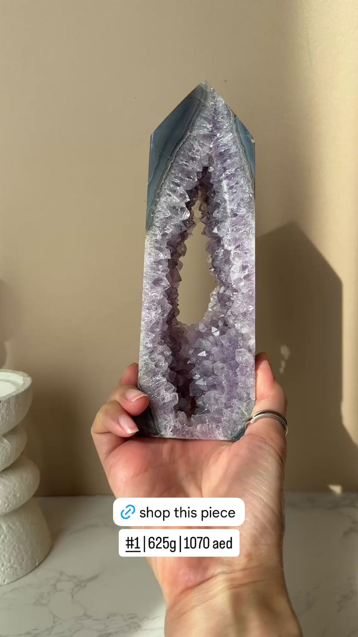 Agate Amethyst Point
