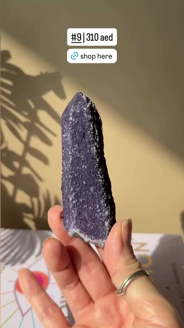 Purple Fluorite Coated Quartz Point
