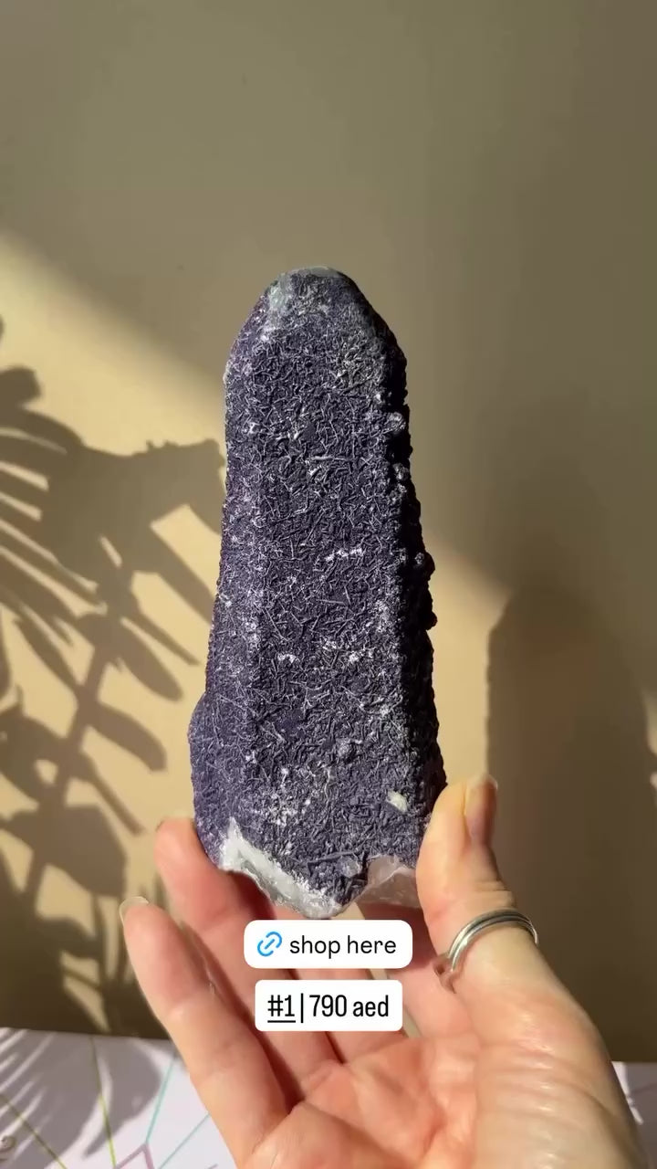 Purple Fluorite Coated Quartz Point