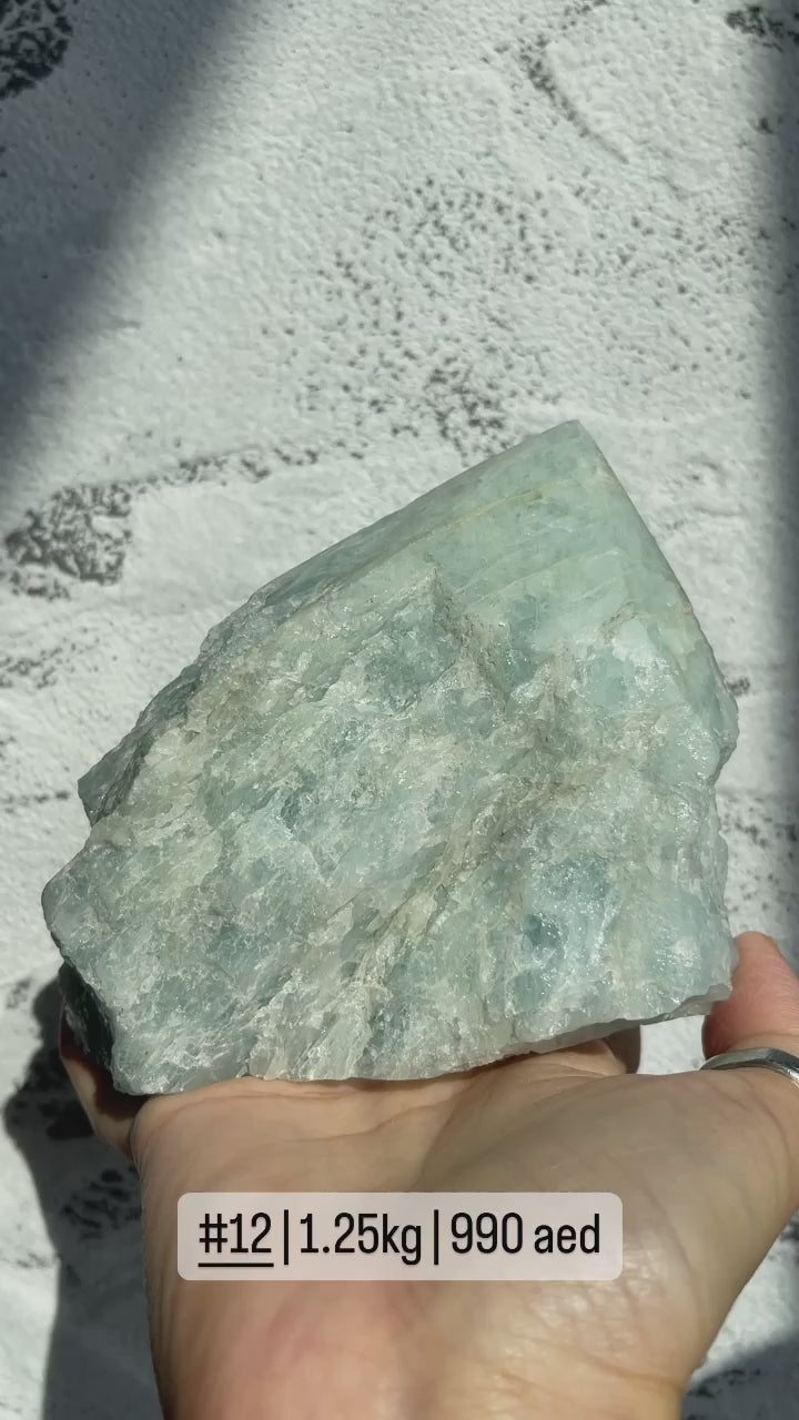 Half Polish Aquamarine Cut Base Point