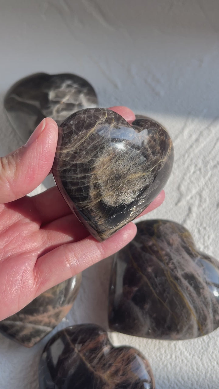 Black moonstone Heart