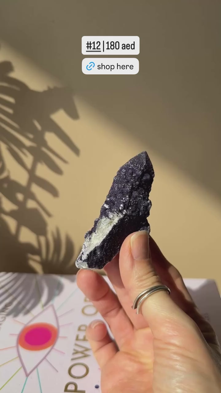 Purple Fluorite Coated Quartz Point