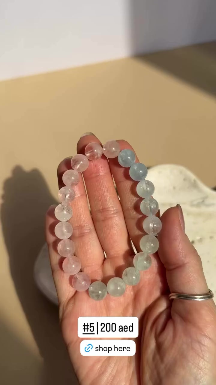 Natural Morganite Bracelet | Soft Pastel Beryl | Brazil