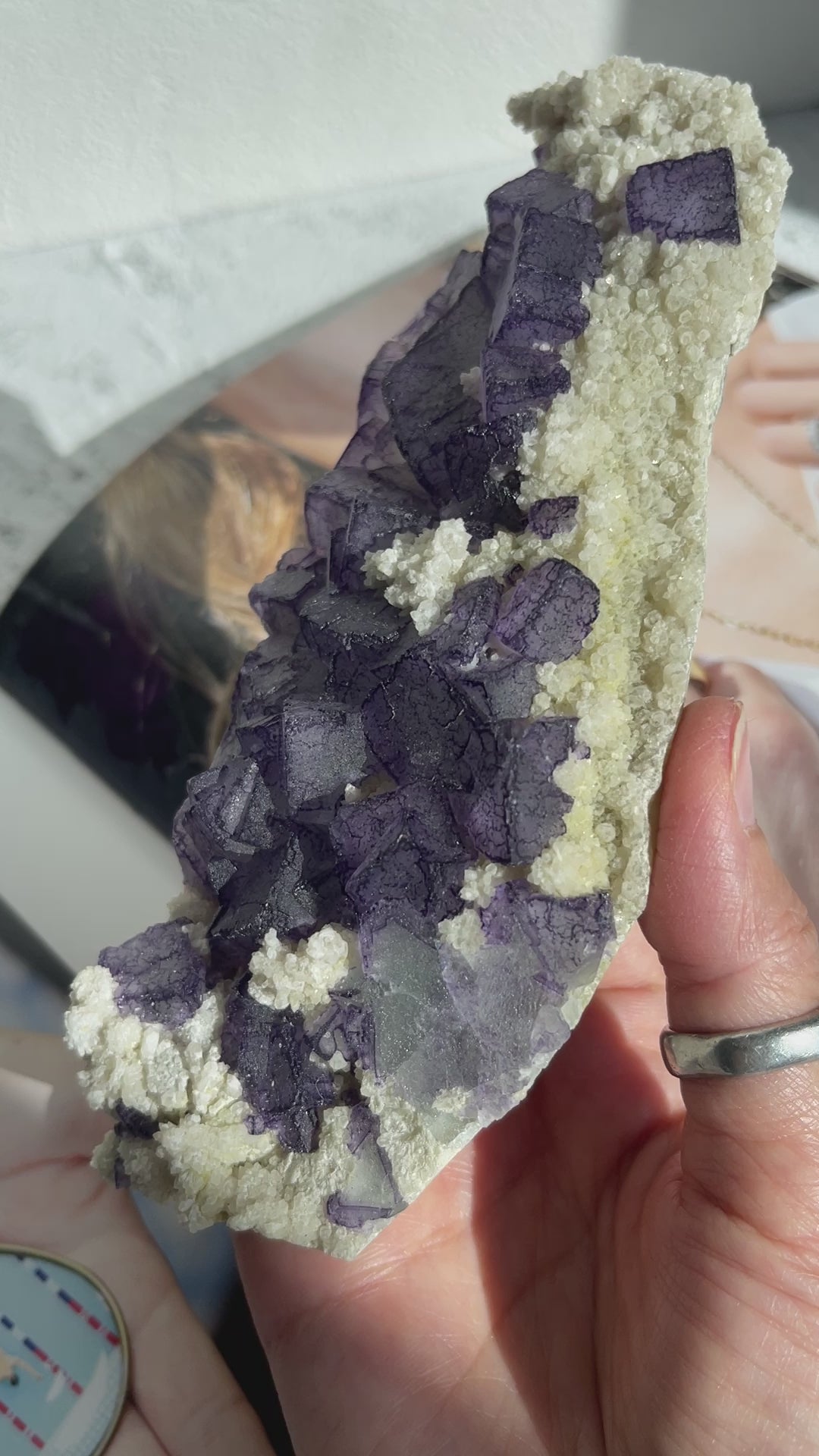 Purple Fluorite Cubic Cluster on Matrix – China | Collector's Specimen