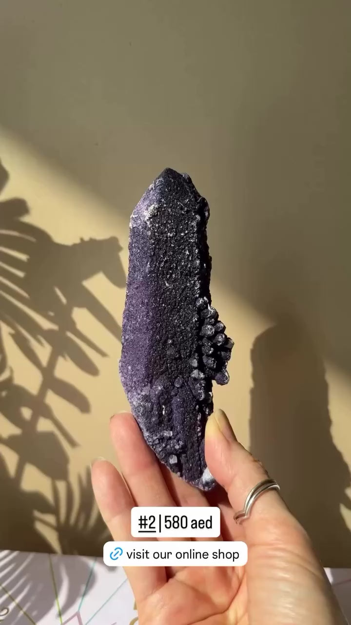 Purple Fluorite Coated Quartz Point