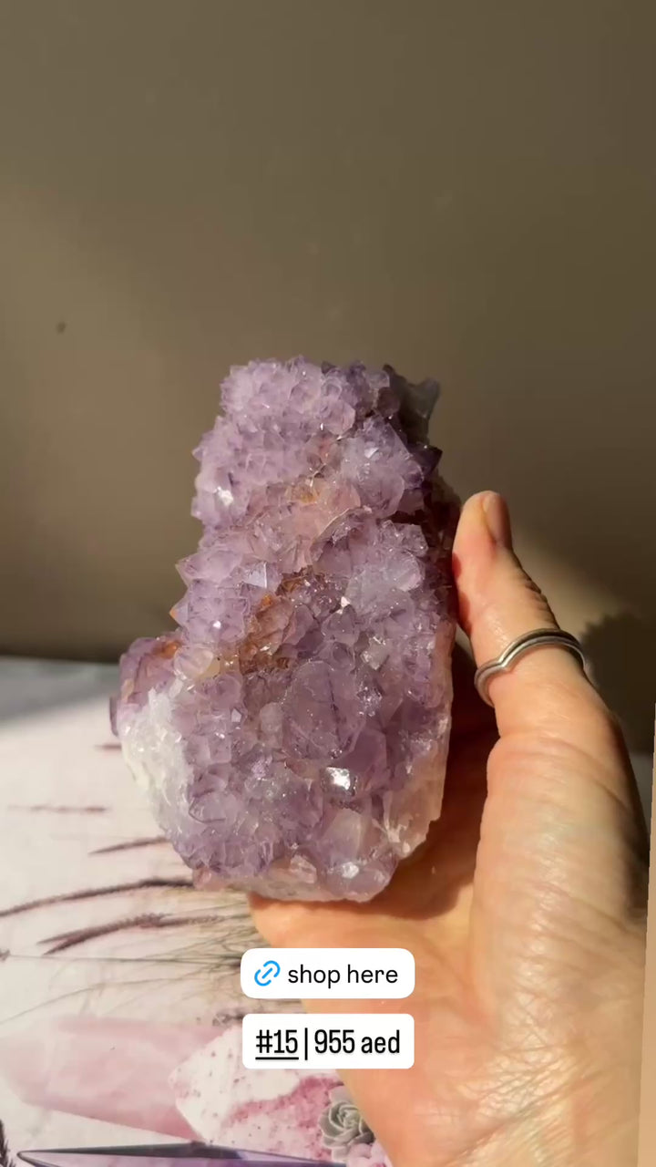 Dark Amethyst Spirit Quartz Clusters