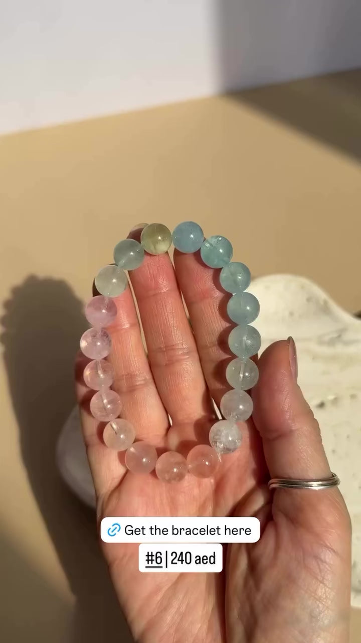 Natural Morganite Bracelet | Soft Pastel Beryl | Brazil