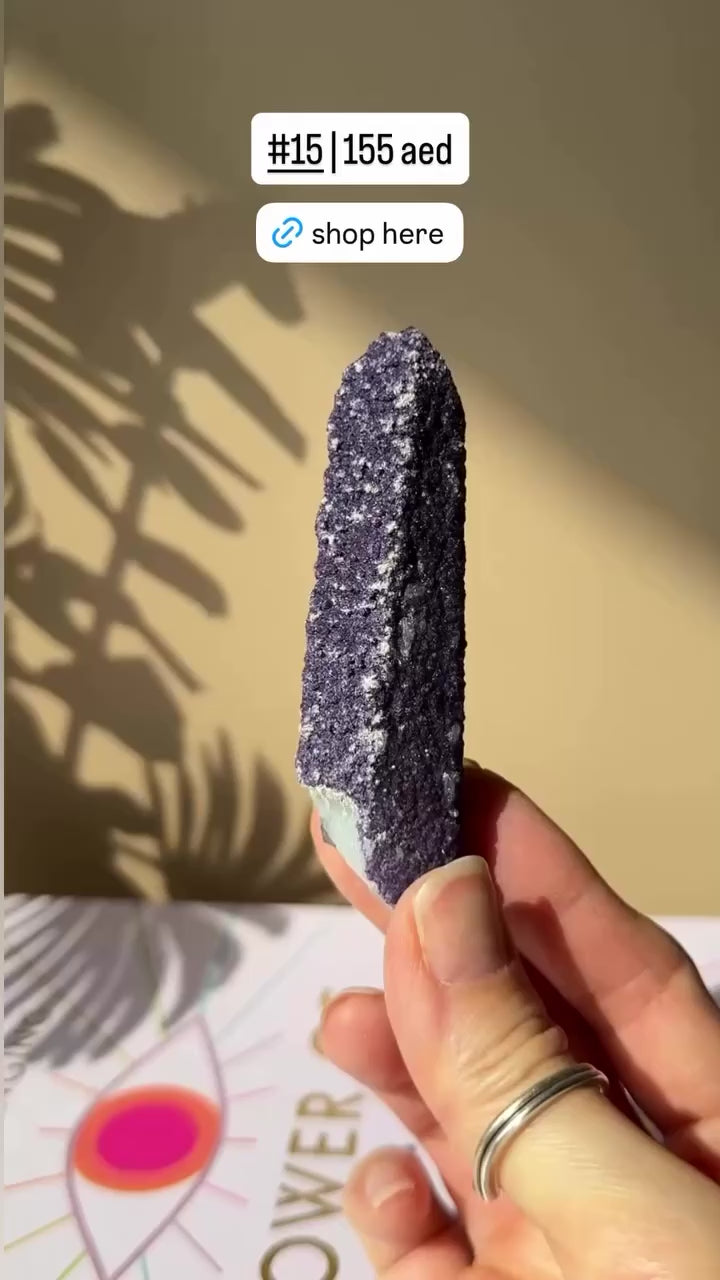 Purple Fluorite Coated Quartz Point