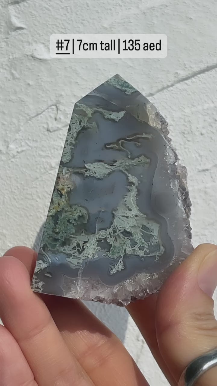 Druzy Moss Agate Point