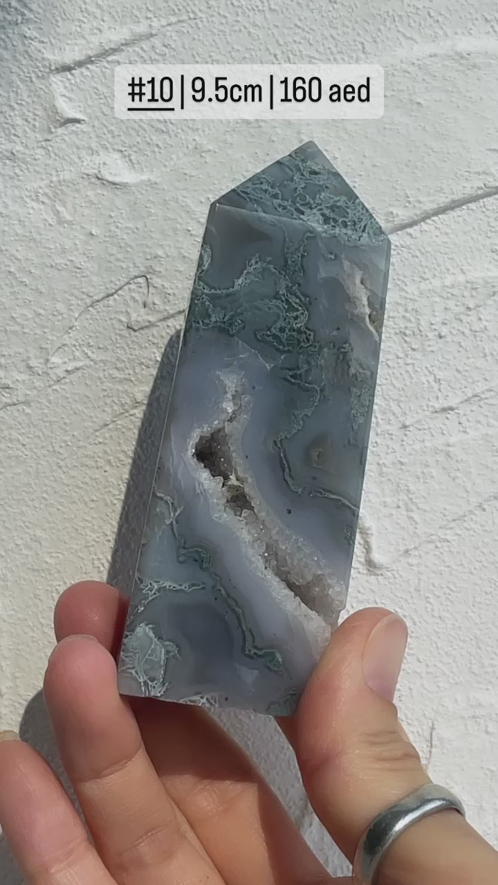 Druzy Moss Agate Point