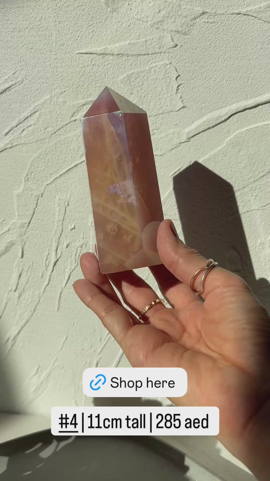 Rose Aura Quartz Tower