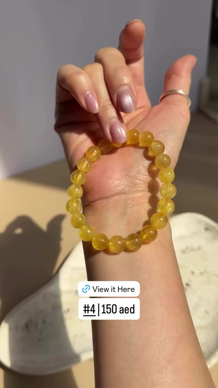 Yellow Fluorite Bracelet | Natural Golden Fluorite from Inner Mongolia