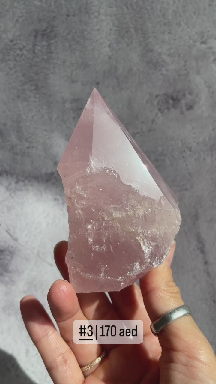 Rose Quartz Half Polished Point