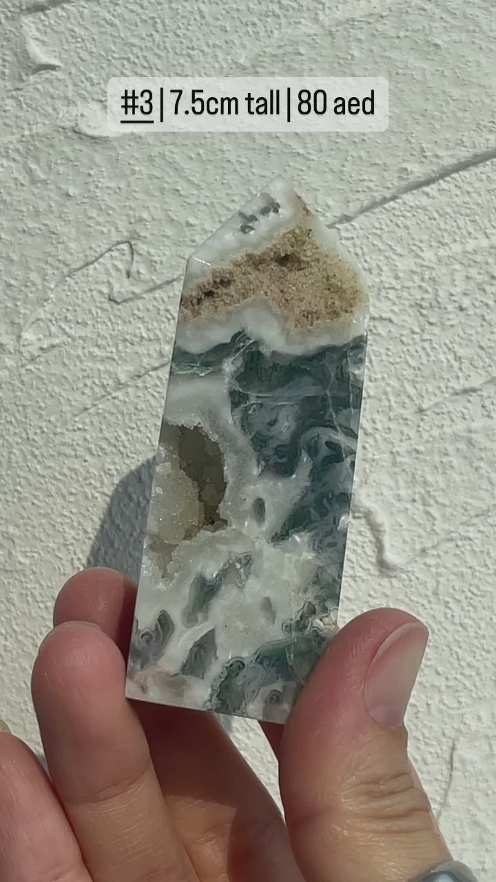 Druzy Moss Agate Point