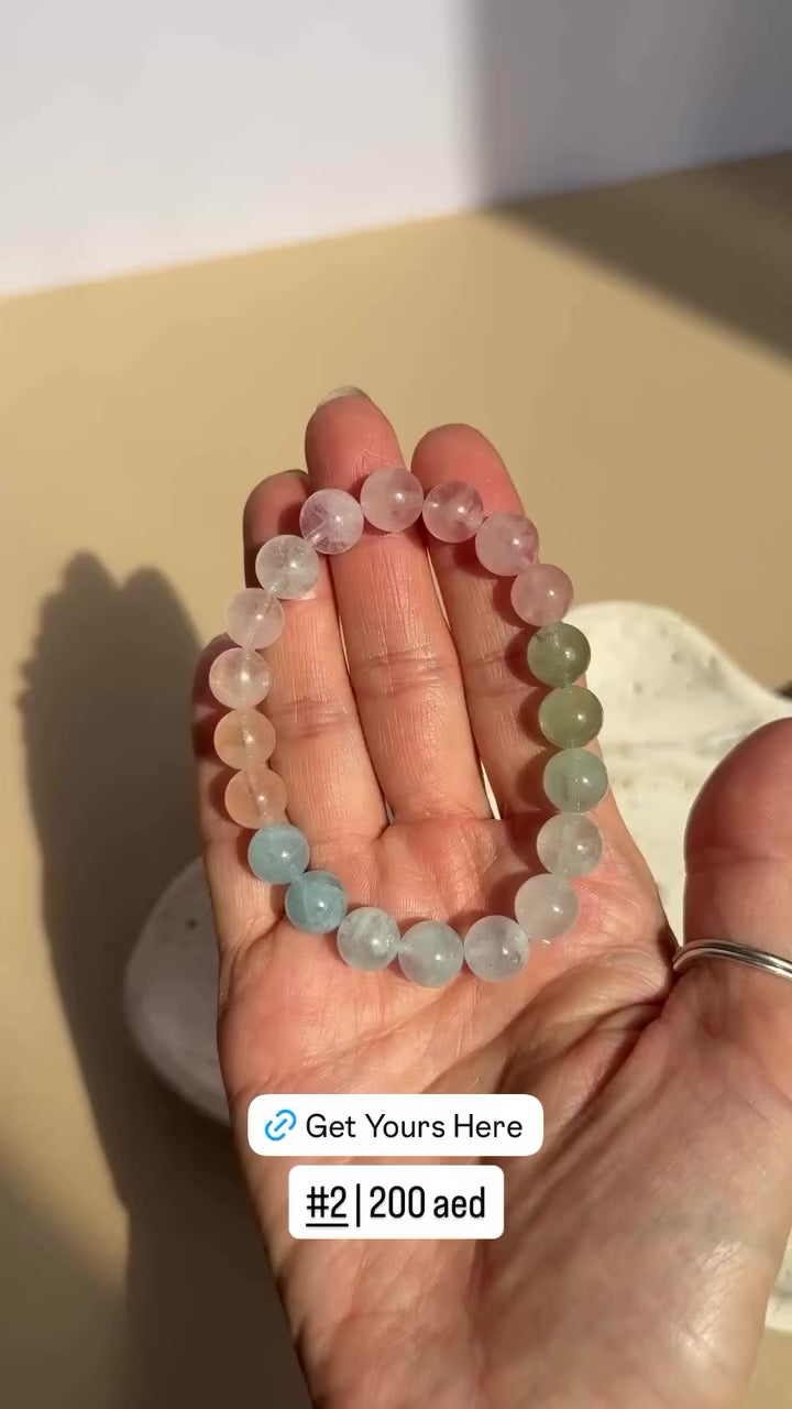 Natural Morganite Bracelet | Soft Pastel Beryl | Brazil