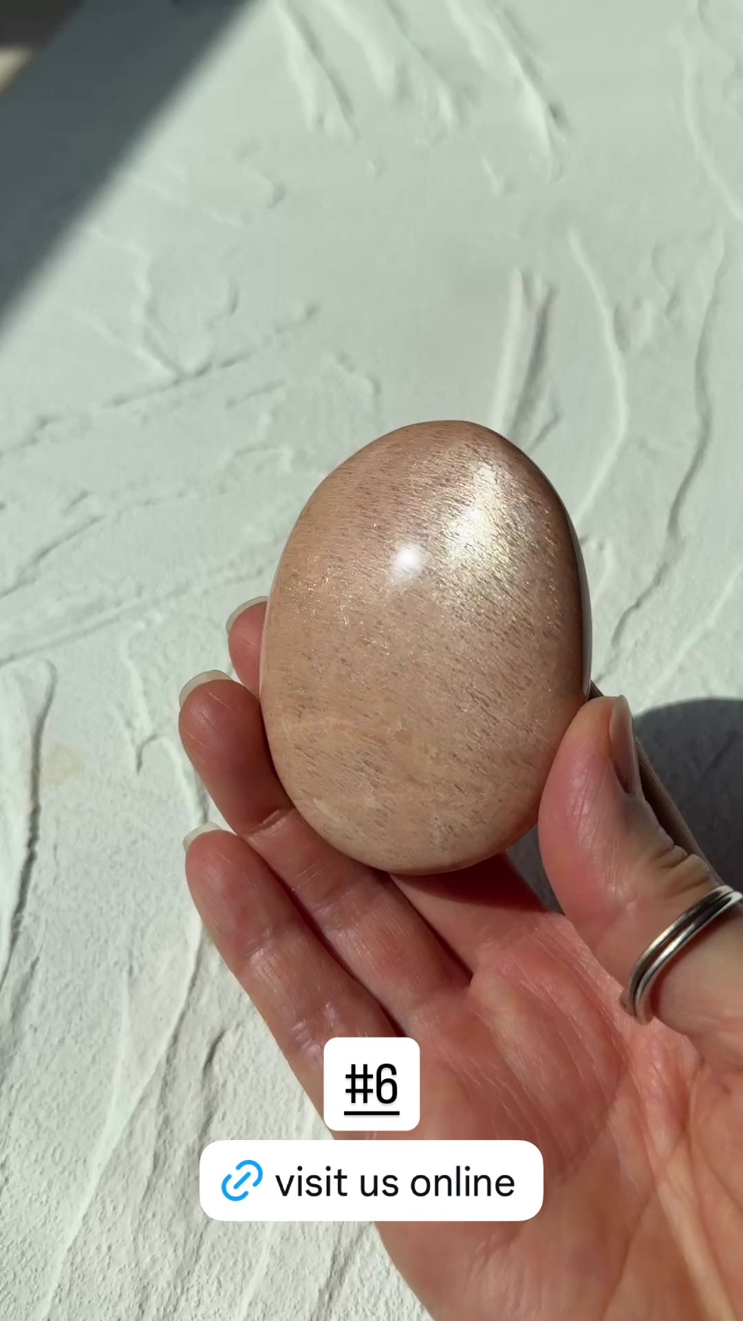 Peach Moonstone Palm Stone