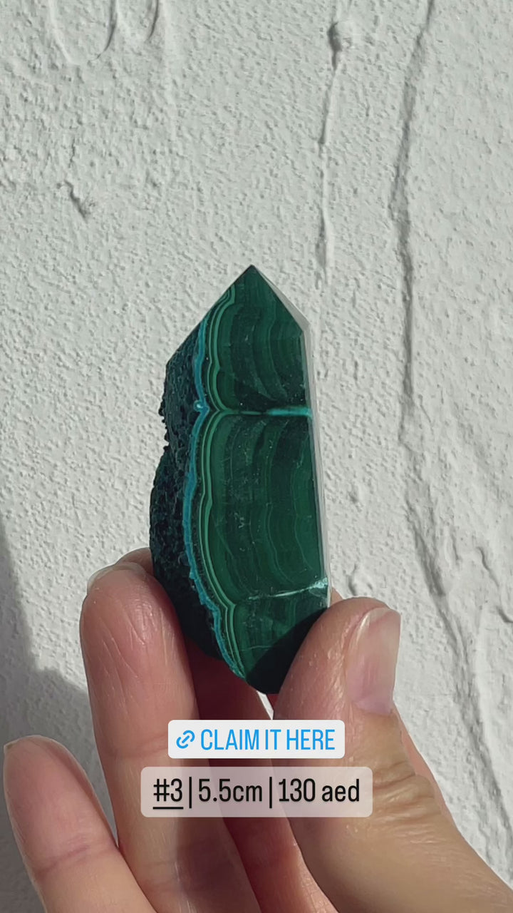 Malacolla Half Polished Point & slice