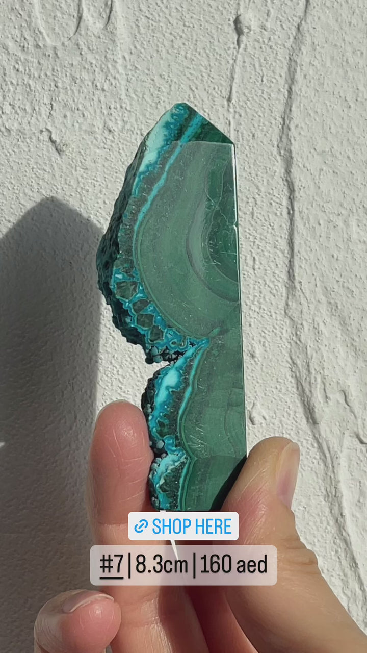 Malacolla Half Polished Point & slice