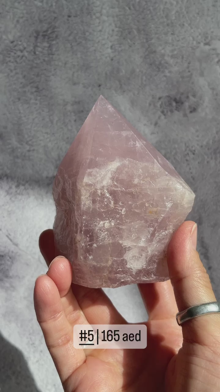 Rose Quartz Half Polished Point