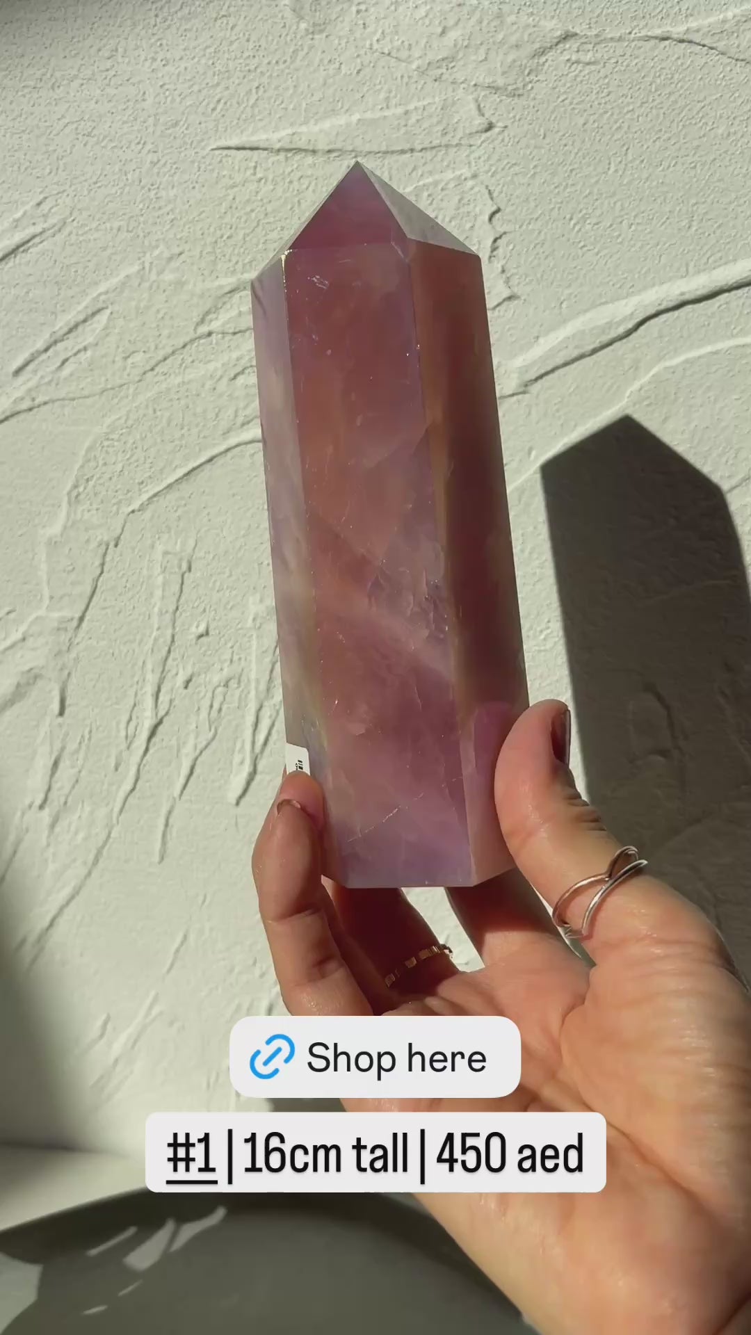 Rose Aura Quartz Tower
