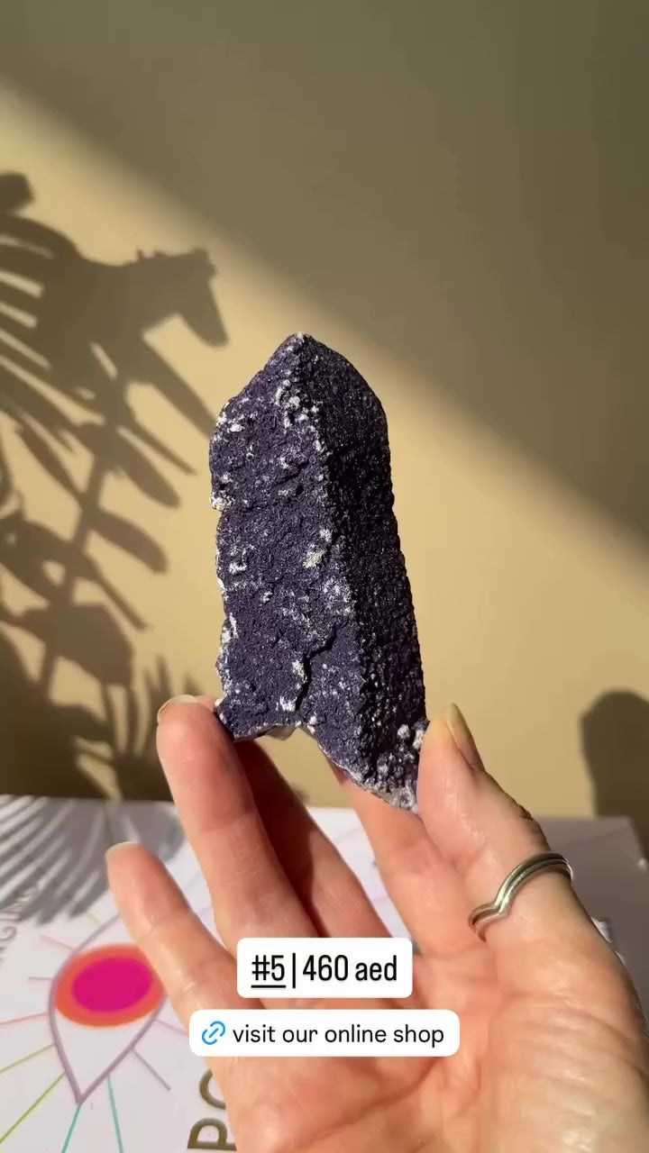 Purple Fluorite Coated Quartz Point